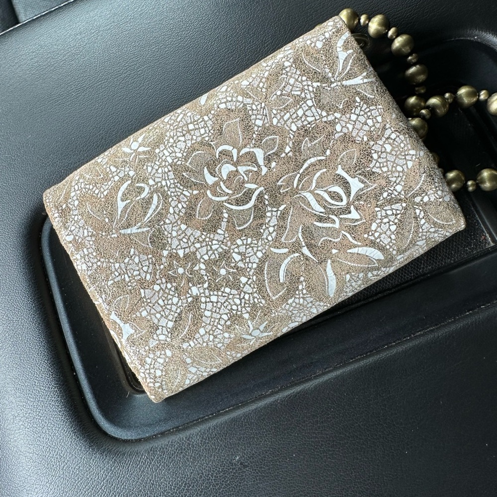 HOBO wallet/wristlet: Floral Lace Clutch with Beaded Strap
